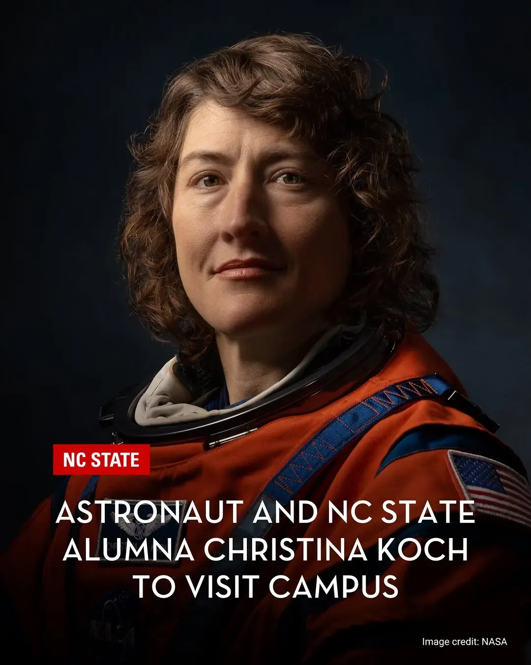NASA astronaut Christina Koch, a mission specialist on the Artemis II mission, is coming home to NC State.

Join us for a special celebration of our three-time graduate on Monday, Aug. 24 on The Oval.

Space is limited and advance registration is required. Visit the link in our bio for more information.